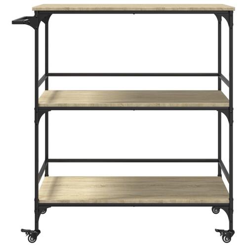 Køkkenvogn 100,5x50x105 cm konstrueret træ sonoma-eg
