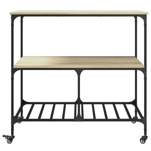 Køkkenvogn 100x50x95 cm konstrueret træ sonoma-eg