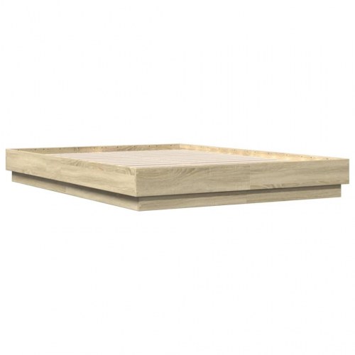 Sengeramme med LED-lys 150 x 200 cm - sonoma-eg