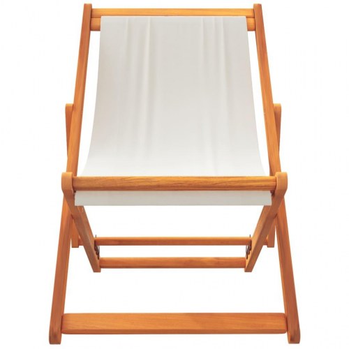 Strandstole 2 stk. foldbare stof cremehvid