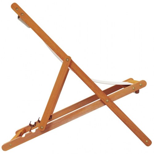Strandstole 2 stk. foldbare stof cremehvid