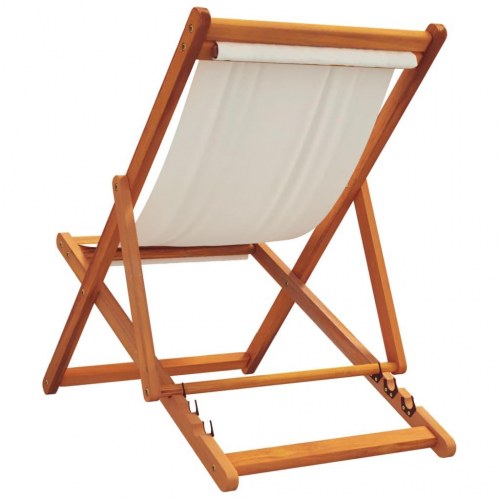 Strandstole 2 stk. foldbare stof cremehvid