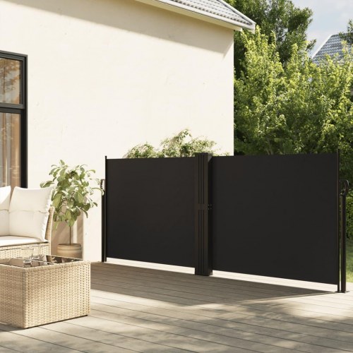 Sammenrullelig sidemarkise 140x600 cm sort