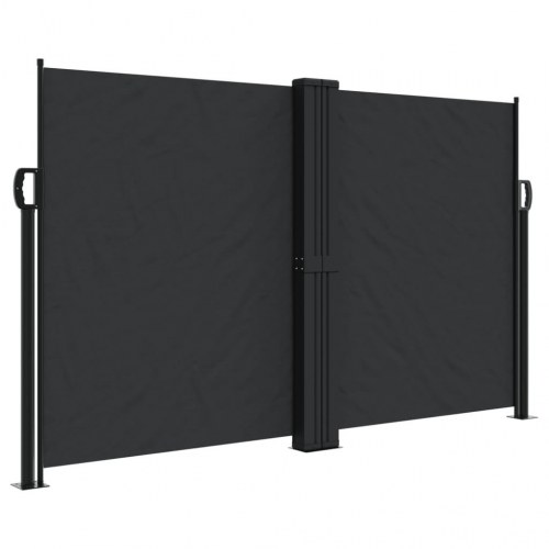 Sammenrullelig sidemarkise 140x600 cm sort