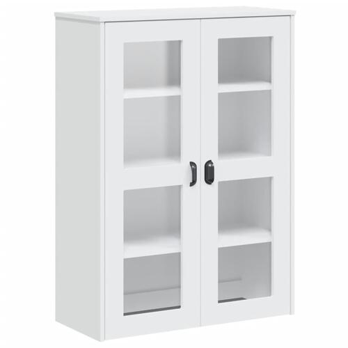 Vitrineskab VIKEN 80x40x190 cm massivt fyrretræ hvid