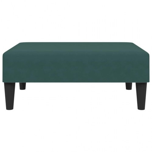 Sofasæt 2 dele med puder og fodskammel i velour mørkegrøn