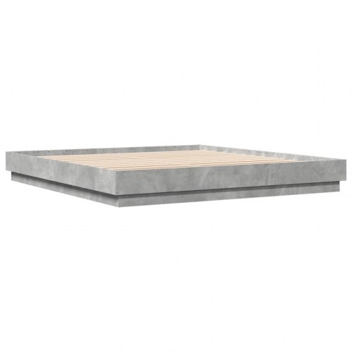Sengestel 200x200 cm konstrueret træ betongrå
