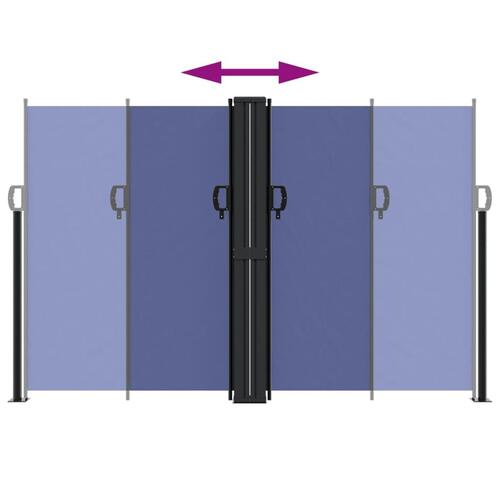 Sammenrullelig sidemarkise 160 x 600 cm blå