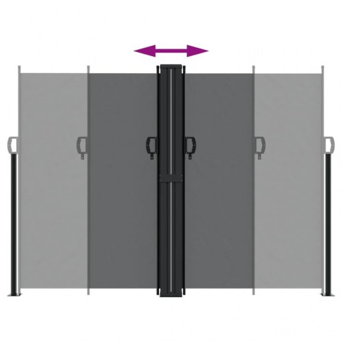 Sammenrullelig sidemarkise 180x600 cm sort