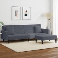 2 personers sofa med puder velour mørkegrå
