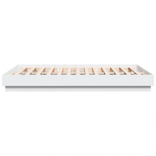 Sengeramme med LED-lys 120x200 cm hvid