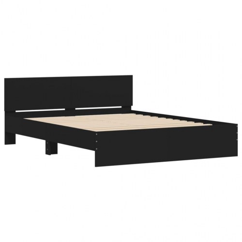 Sengeramme med LED uden madras 150x200 cm sort