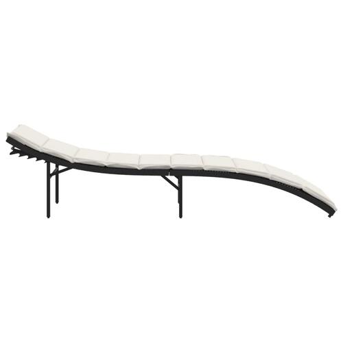 Liggestol med hynde 55x199x50 cm polyrattan sort