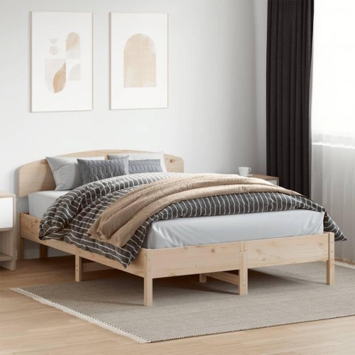 Sengeramme uden madras 140x200 cm massivt fyrretræ
