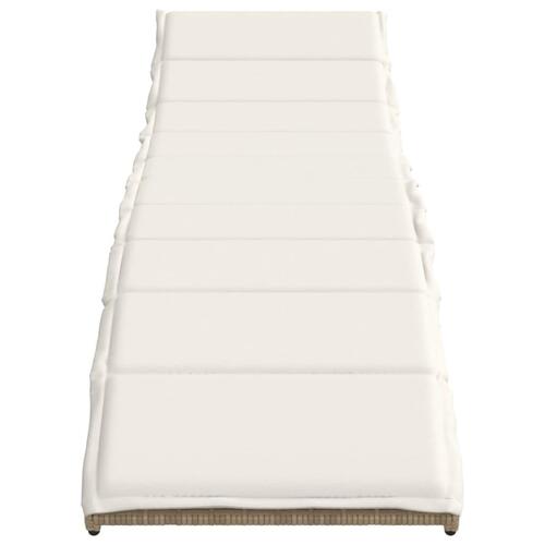Liggestole 2 stk. med bord polyrattan beige