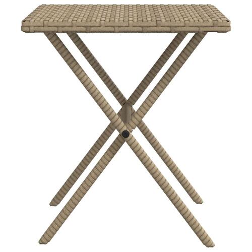 Liggestole 2 stk. med bord polyrattan beige