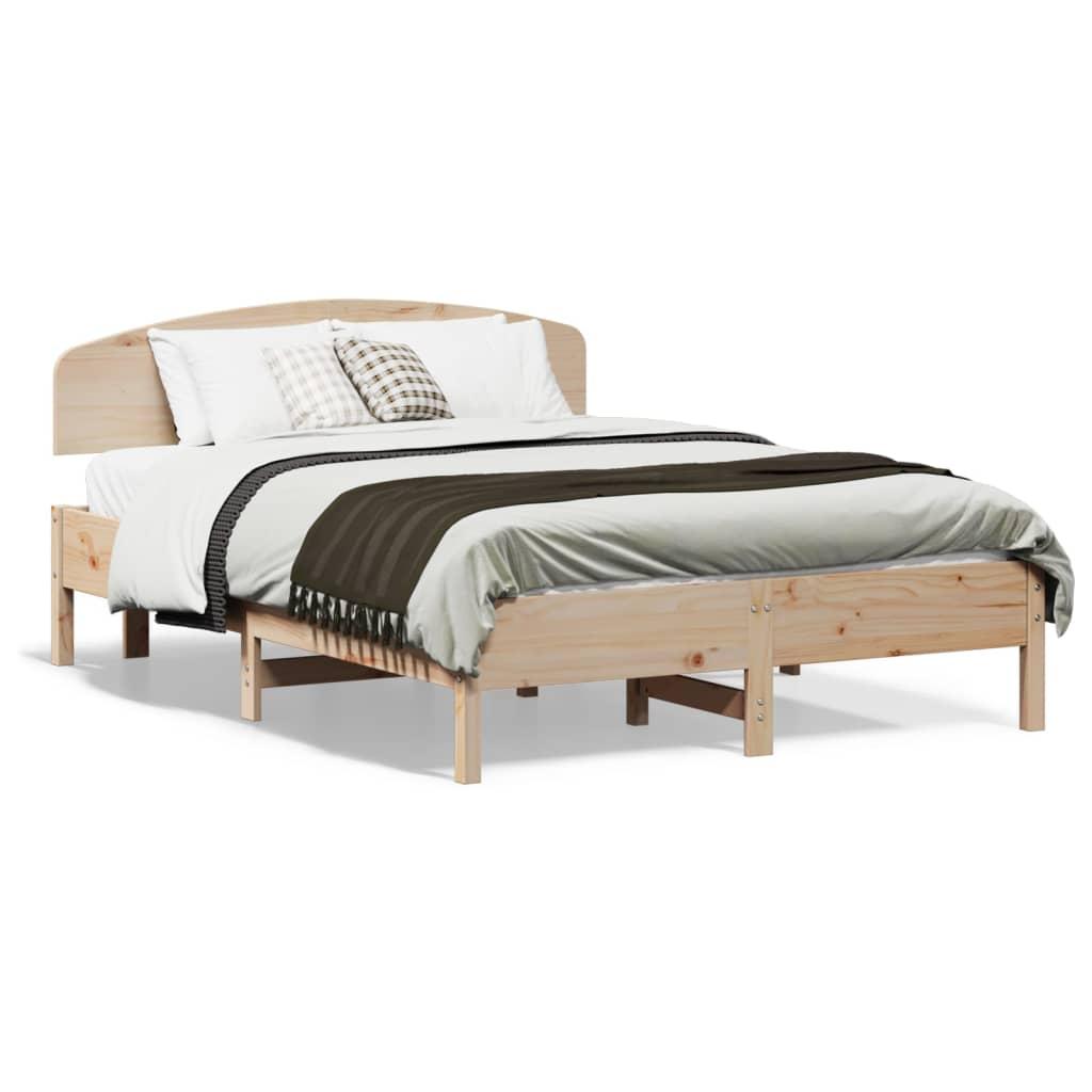 Sengeramme uden madras 135x190 cm massivt fyrretræ hvid