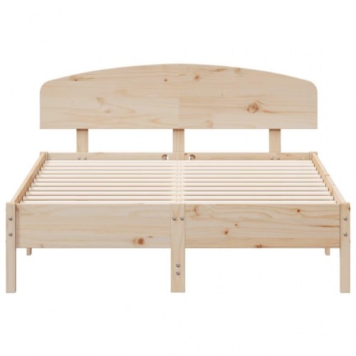 Sengeramme uden madras 135x190 cm massivt fyrretræ hvid
