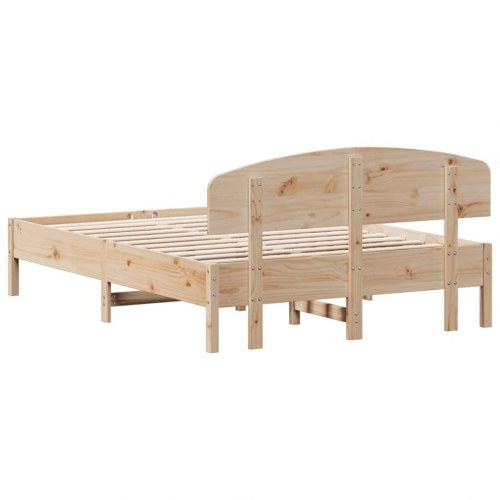 Sengeramme uden madras 135x190 cm massivt fyrretræ hvid