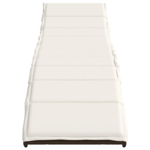 Liggestole 2 stk. med bord i polyrattan - brun