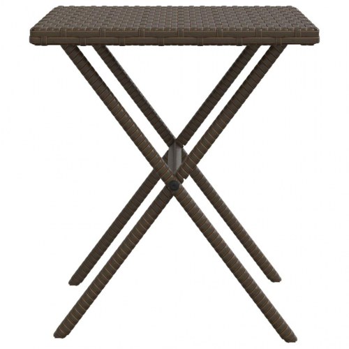 Liggestole 2 stk. med bord i polyrattan - brun