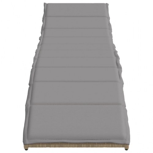 Liggestole sæt med bord i polyrattan - beige, 2 stk. med hynder