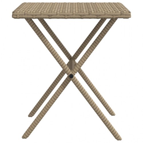 Liggestole sæt med bord i polyrattan - beige, 2 stk. med hynder