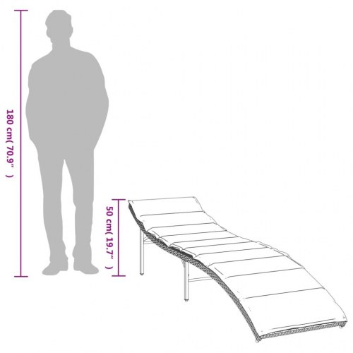 Liggestole sæt med bord i polyrattan - beige, 2 stk. med hynder
