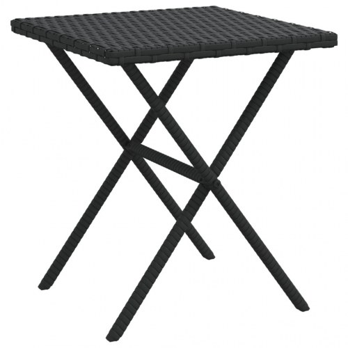 Liggestole 2 stk. med bord polyrattan sort