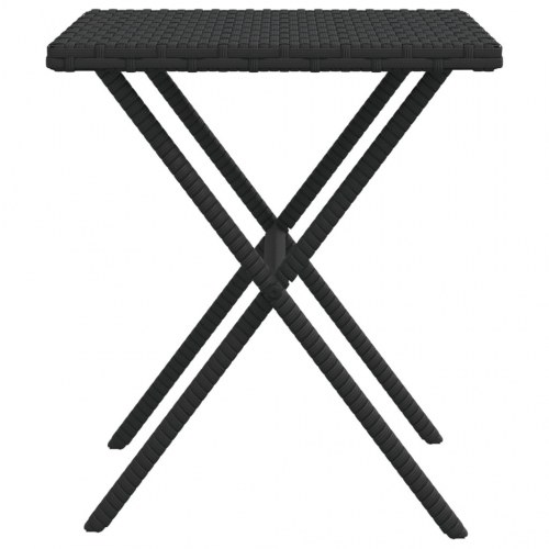 Liggestole 2 stk. med bord polyrattan sort