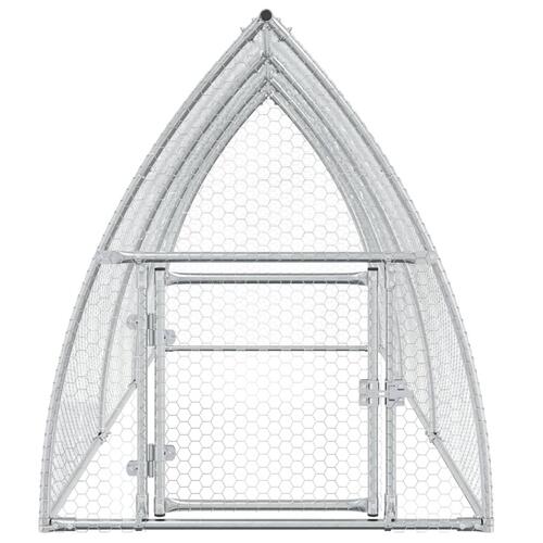 Hønsehus 300x105x120 cm galvaniseret stål sølvfarvet