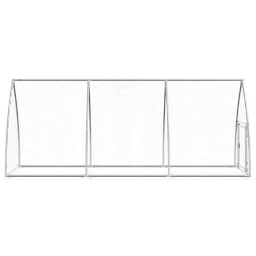 Hønsehus 300x105x120 cm galvaniseret stål sølvfarvet