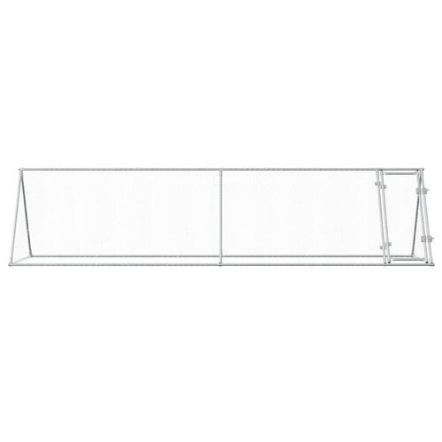Hønsehus 400x105x91 cm galvaniseret stål sølvfarvet