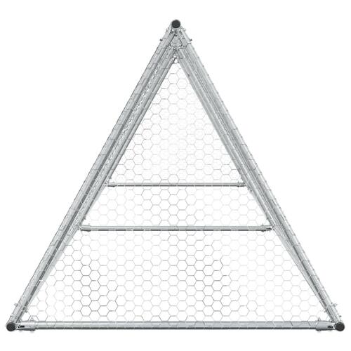 Hønsehus 400x105x91 cm galvaniseret stål sølvfarvet