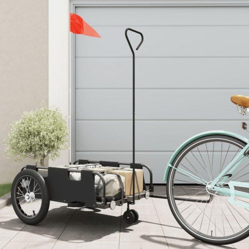 Cykeltrailer i oxfordstof og pulverlakeret jern - sort