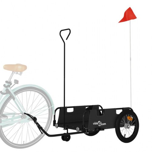 Cykeltrailer i oxfordstof og pulverlakeret jern - sort