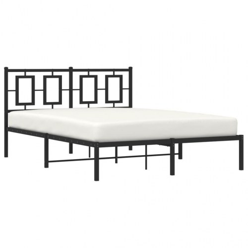 Sengeramme med sengegavl 135 x 190 cm - sort