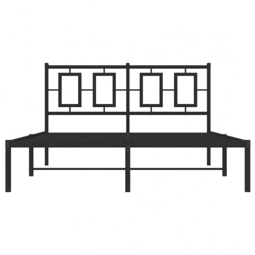 Sengeramme med sengegavl 135 x 190 cm - sort
