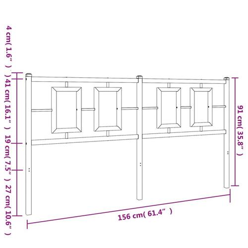 Sengegavl 150 cm metal sort