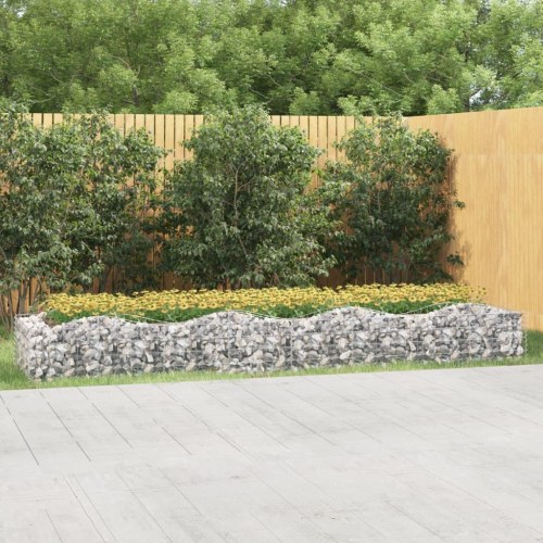 Buet gabion-højbed 400 × 100 × 50 cm i galvaniseret jern