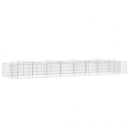Buet gabion-højbed 400 × 100 × 50 cm i galvaniseret jern