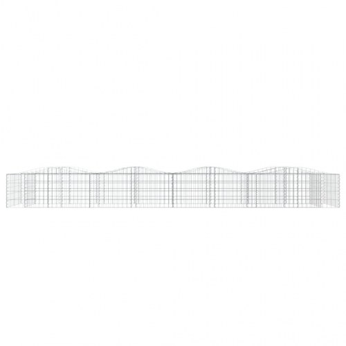 Buet gabion-højbed 400 × 100 × 50 cm i galvaniseret jern