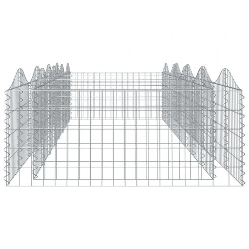 Buet gabion-højbed 400 × 100 × 50 cm i galvaniseret jern