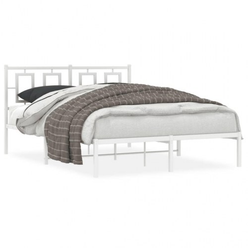 Sengeramme med sengegavl 135 x 190 cm - hvid