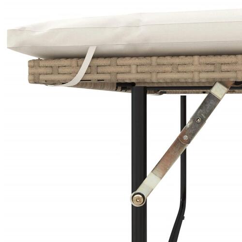 2-personers havesofa med hynder polyrattan beige