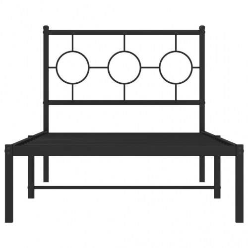Sengeramme med sengegavl 90x190 cm metal sort