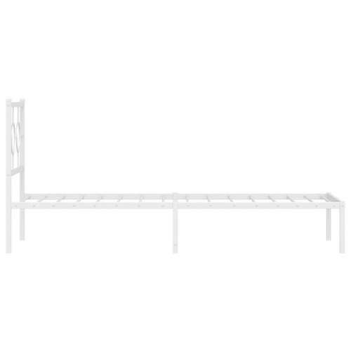 Sengeramme med sengegavl 80x200 cm metal hvid