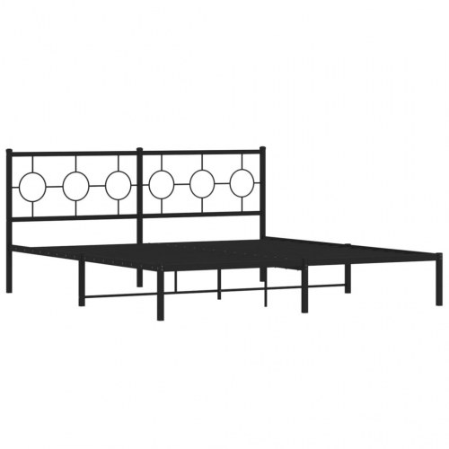 Sengeramme med sengegavl 180 x 200 cm - sort