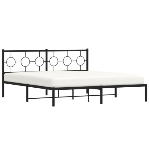Sengeramme med sengegavl 180 x 200 cm - sort