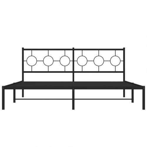 Sengeramme med sengegavl 180 x 200 cm - sort